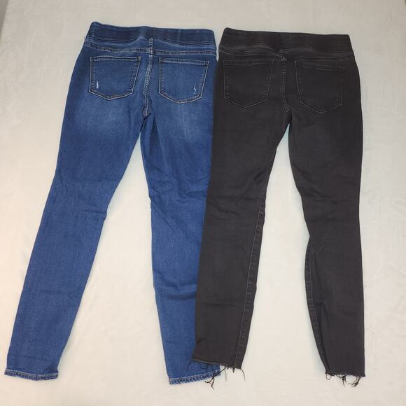 Old Navy Rockstar Jeggings Womens 8 2 Pairs Blue Black Ripped Destroyed Stretch - Picture 2 of 13